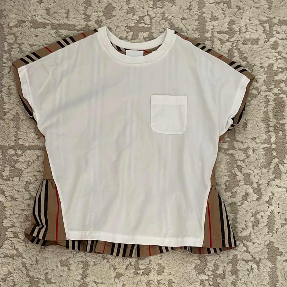 Stylish Kids' White and Brown Striped Top